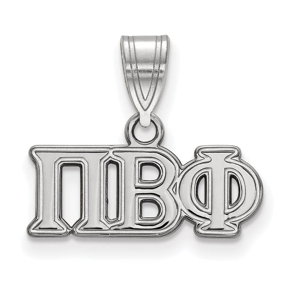 Sterling Silver Pi Beta Phi Medium Greek Letters Pendant, Item P27426 by The Black Bow Jewelry Co.