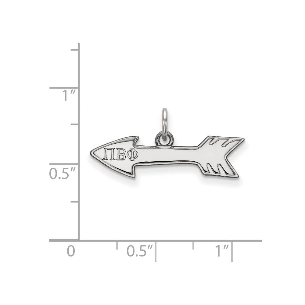 Alternate view of the Sterling Silver Pi Beta Phi XS (Tiny) Charm or Pendant by The Black Bow Jewelry Co.