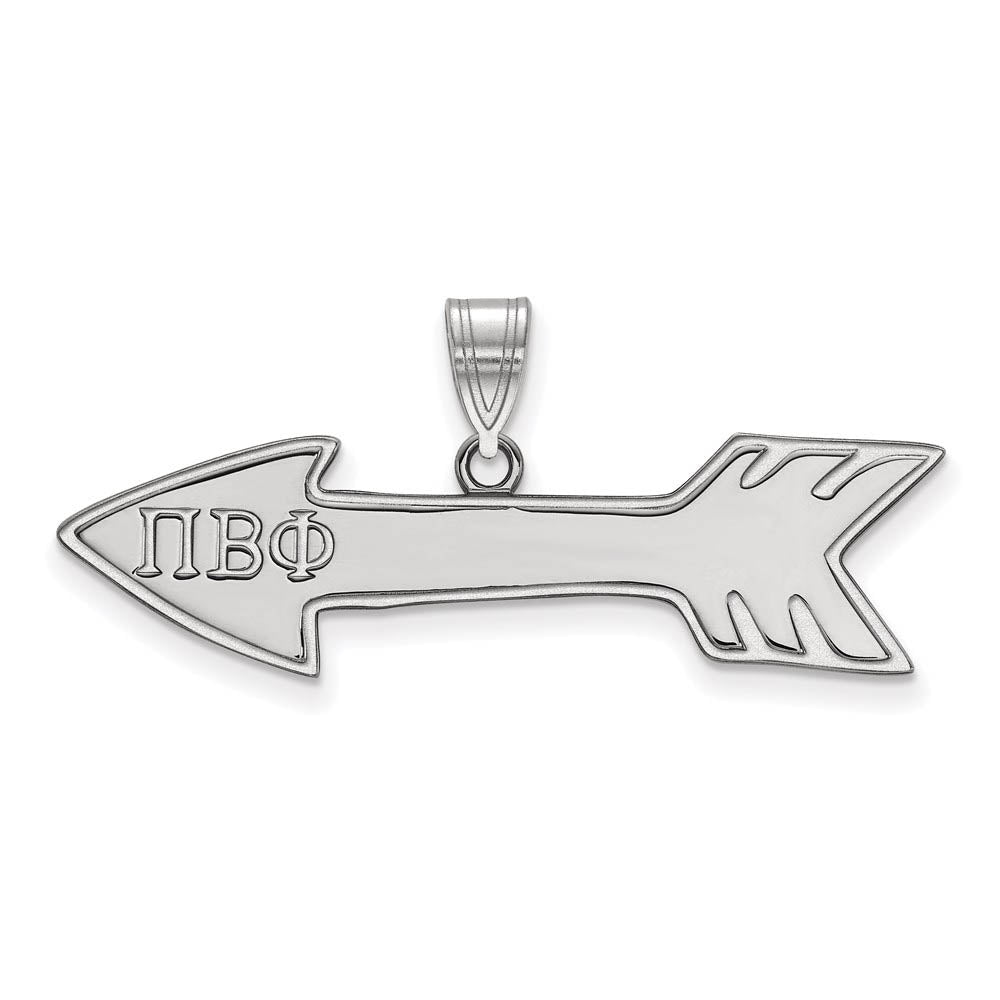 Sterling Silver Pi Beta Phi Medium Pendant, Item P27431 by The Black Bow Jewelry Co.