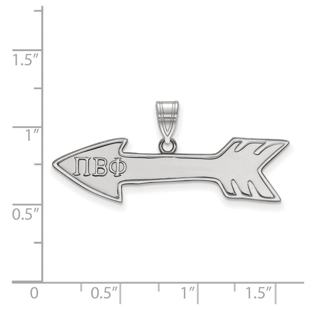 Alternate view of the Sterling Silver Pi Beta Phi Medium Pendant by The Black Bow Jewelry Co.