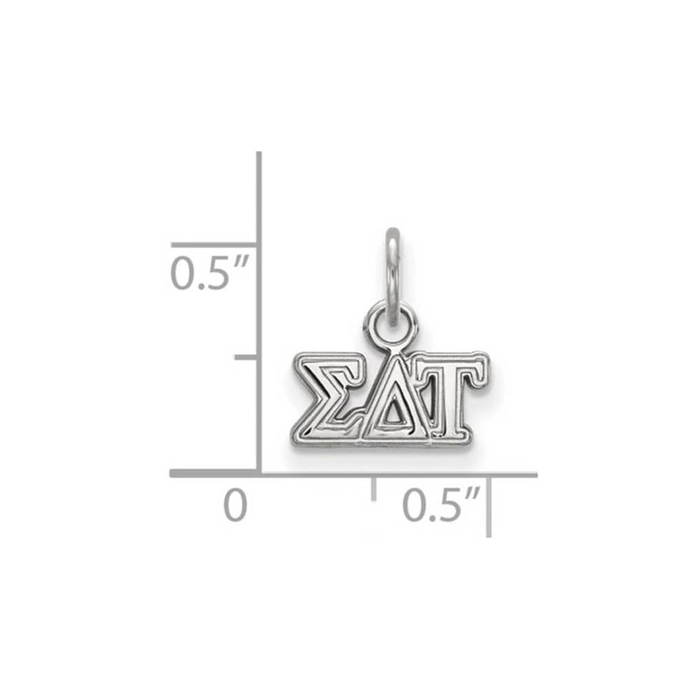 Alternate view of the Sterling Silver Sigma Delta Tau XS (Tiny) Greek Letters Charm by The Black Bow Jewelry Co.