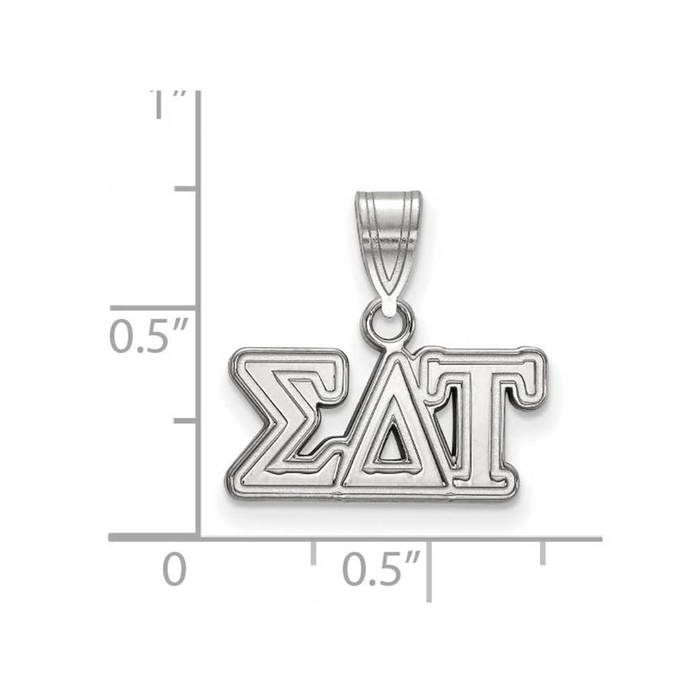 Alternate view of the Sterling Silver Sigma Delta Tau Medium Greek Letters Pendant by The Black Bow Jewelry Co.