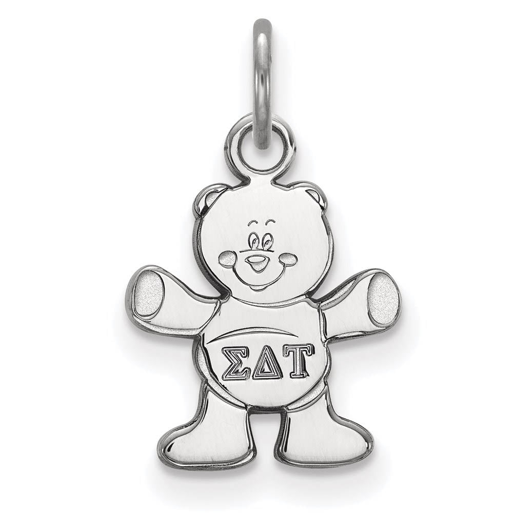 Sterling Silver Sigma Delta Tau XS (Tiny) Charm or Pendant, Item P27439 by The Black Bow Jewelry Co.