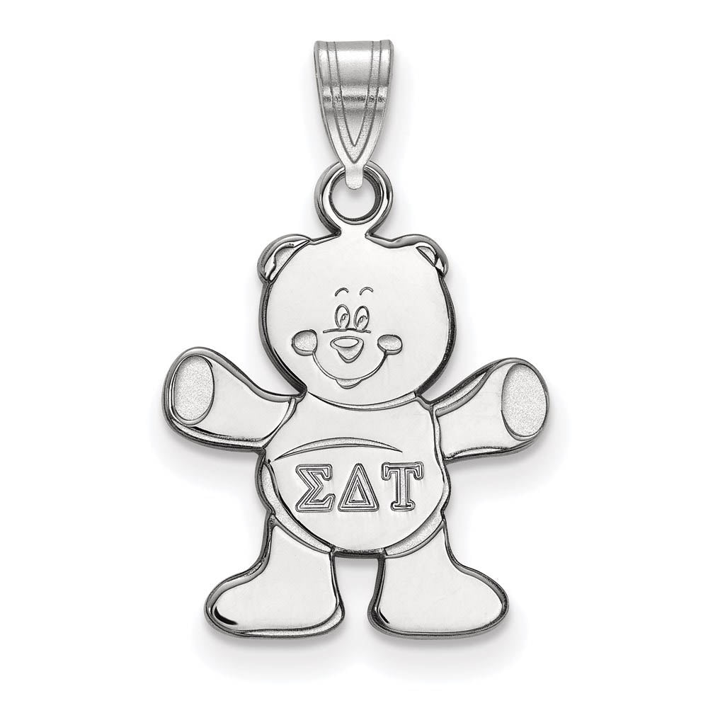 Sterling Silver Sigma Delta Tau Small Pendant, Item P27440 by The Black Bow Jewelry Co.