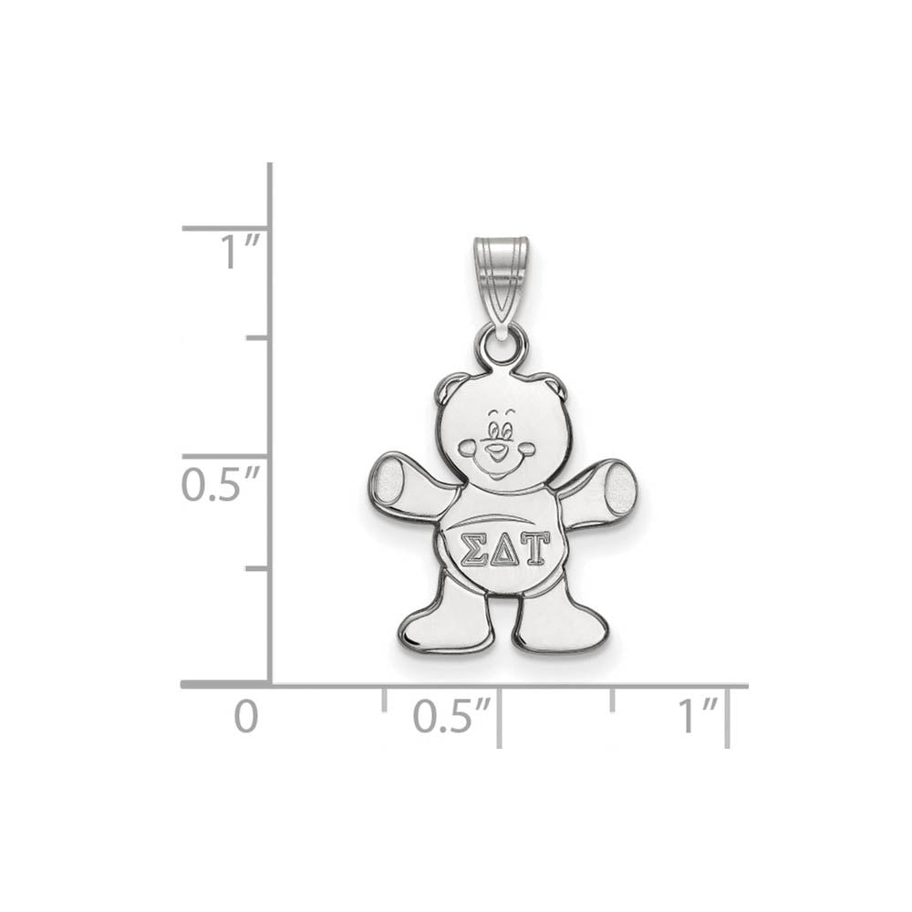 Alternate view of the Sterling Silver Sigma Delta Tau Small Pendant by The Black Bow Jewelry Co.