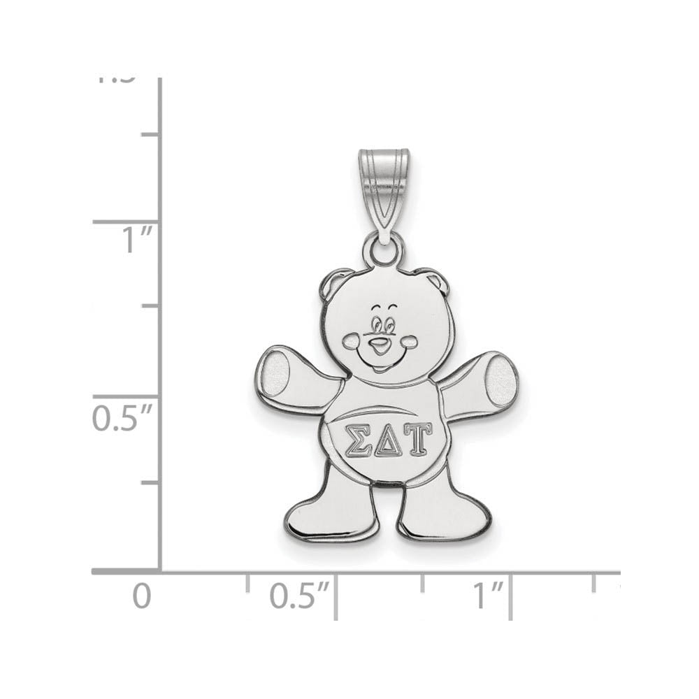Alternate view of the Sterling Silver Sigma Delta Tau Medium Pendant by The Black Bow Jewelry Co.