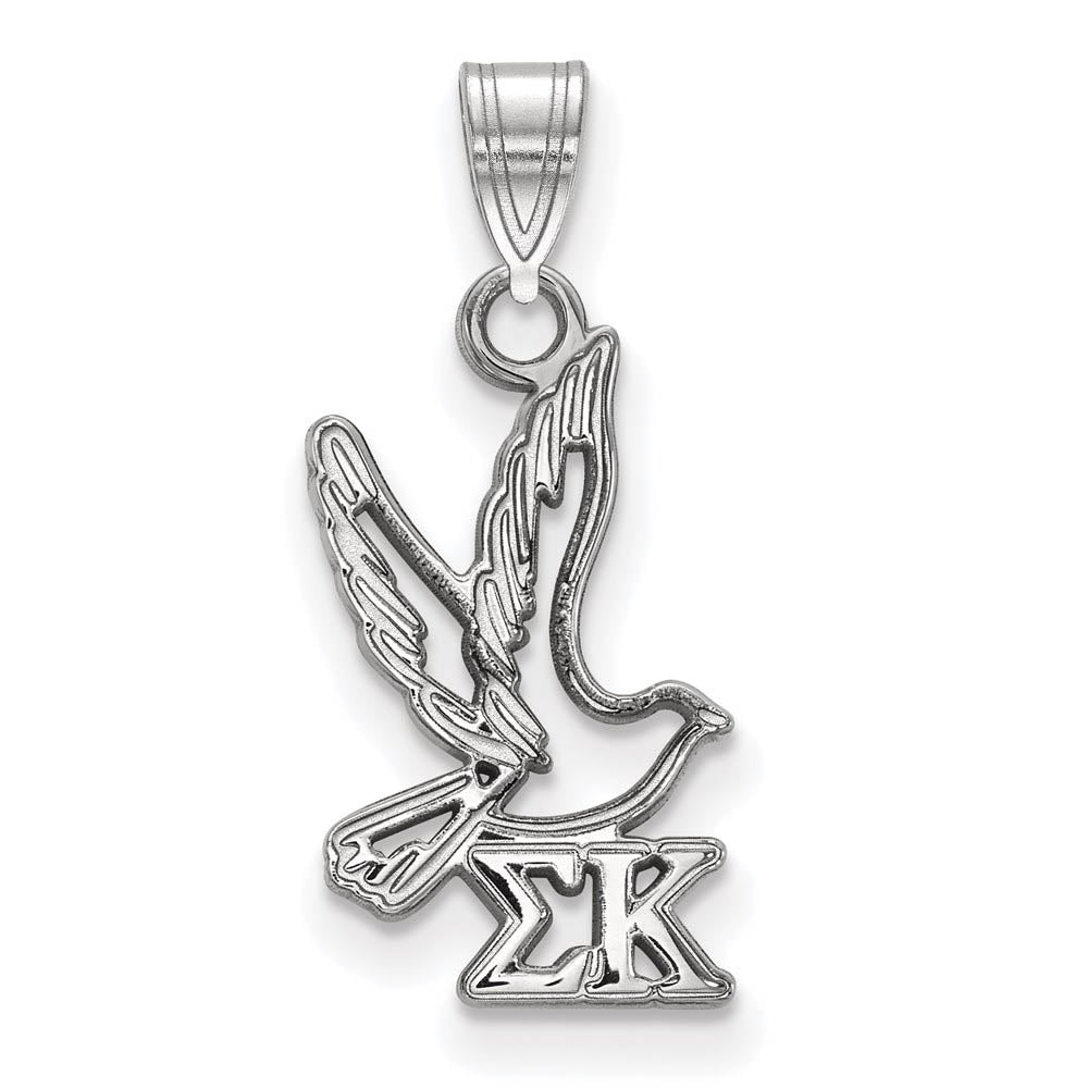 Sterling Silver Sigma Kappa Small Pendant, Item P27450 by The Black Bow Jewelry Co.
