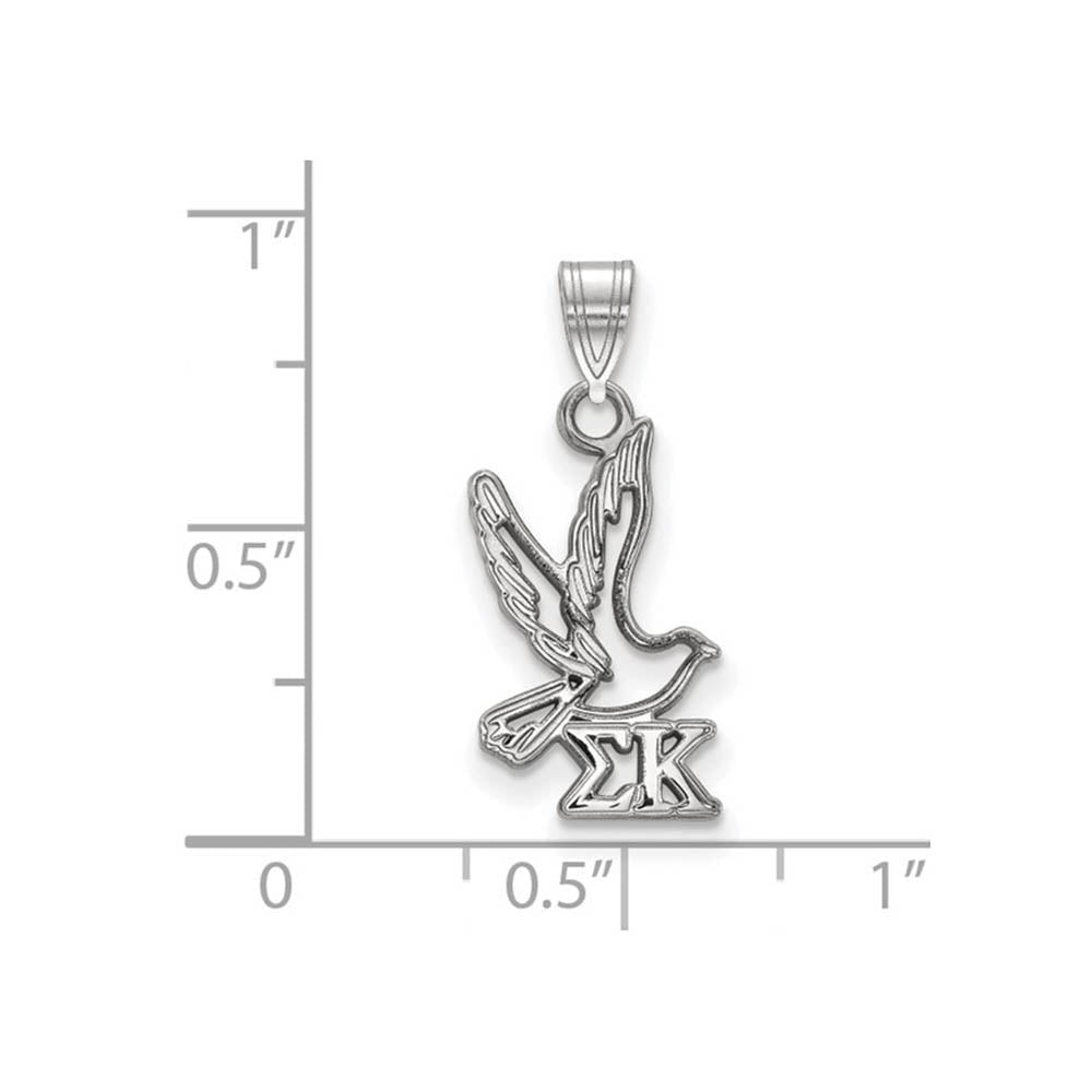 Alternate view of the Sterling Silver Sigma Kappa Small Pendant by The Black Bow Jewelry Co.