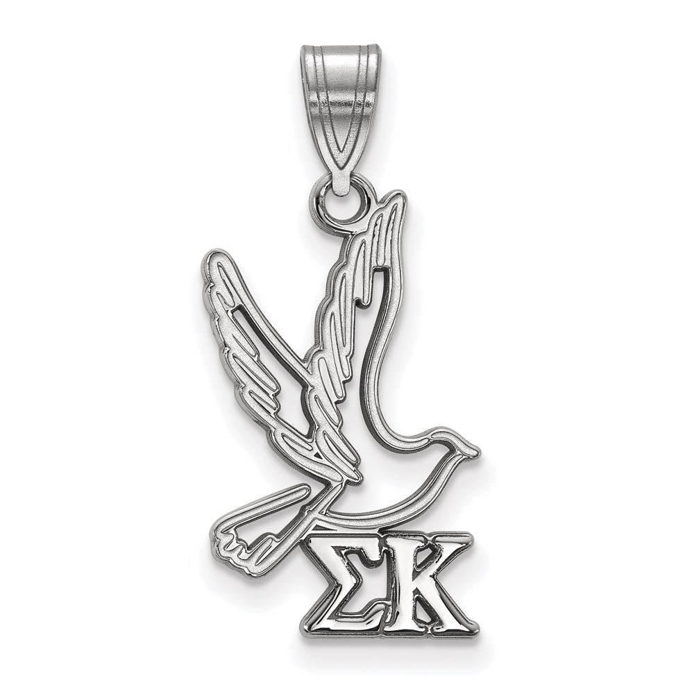 Sterling Silver Sigma Kappa Medium Pendant, Item P27451 by The Black Bow Jewelry Co.