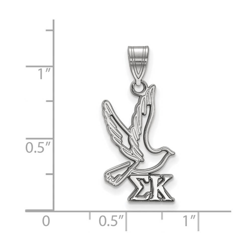 Alternate view of the Sterling Silver Sigma Kappa Medium Pendant by The Black Bow Jewelry Co.
