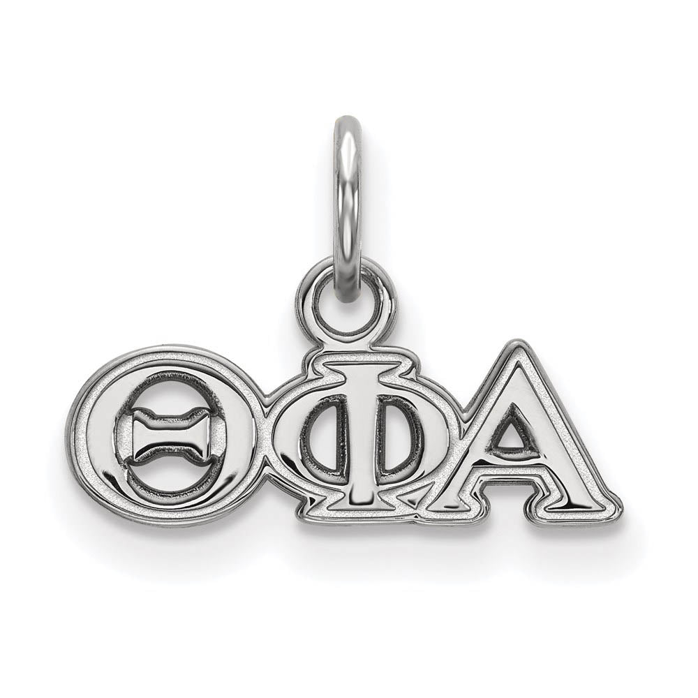 Sterling Silver Theta Phi Alpha XS (Tiny) Greek Letters Charm, Item P27464 by The Black Bow Jewelry Co.