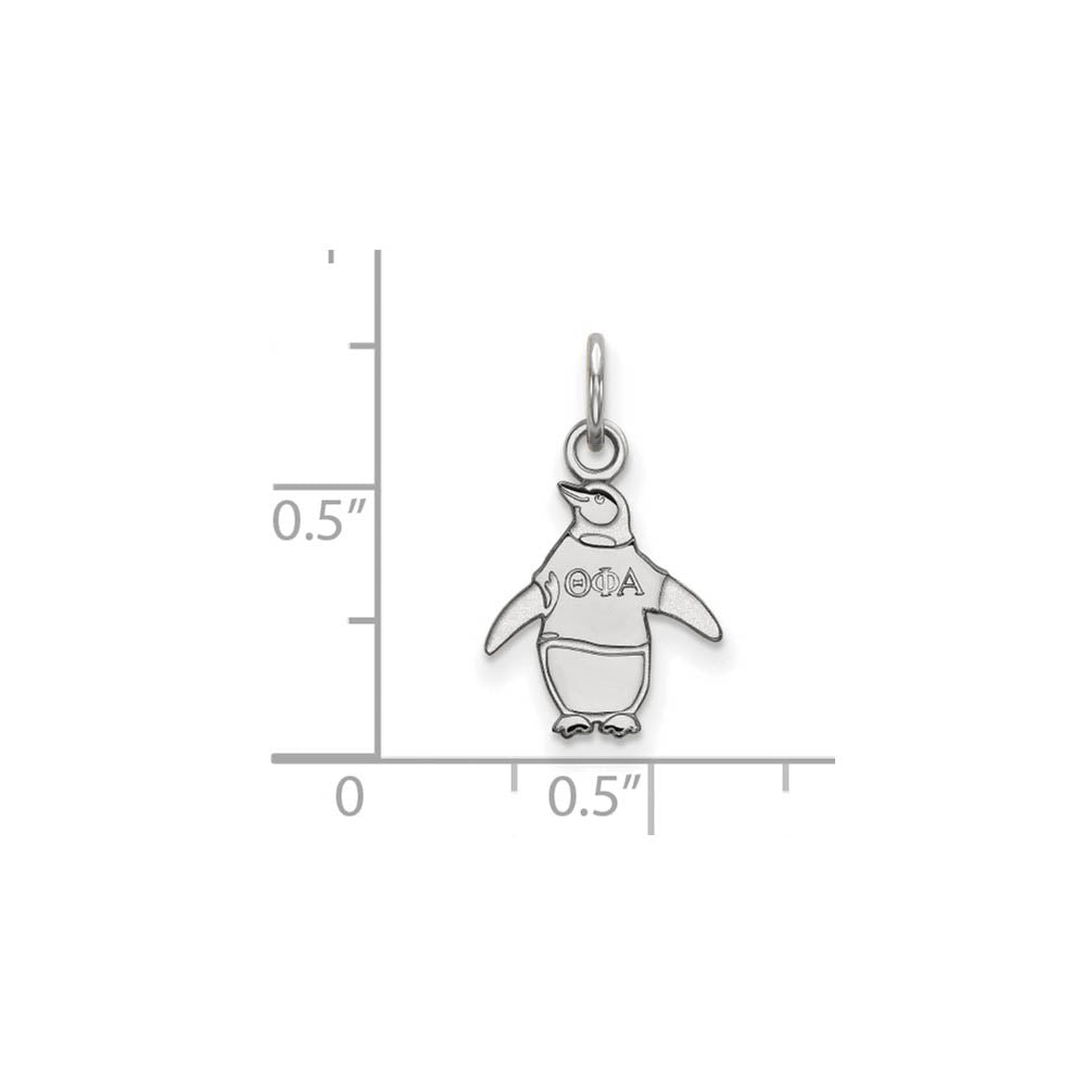Alternate view of the Sterling Silver Theta Phi Alpha XS (Tiny) Charm or Pendant by The Black Bow Jewelry Co.