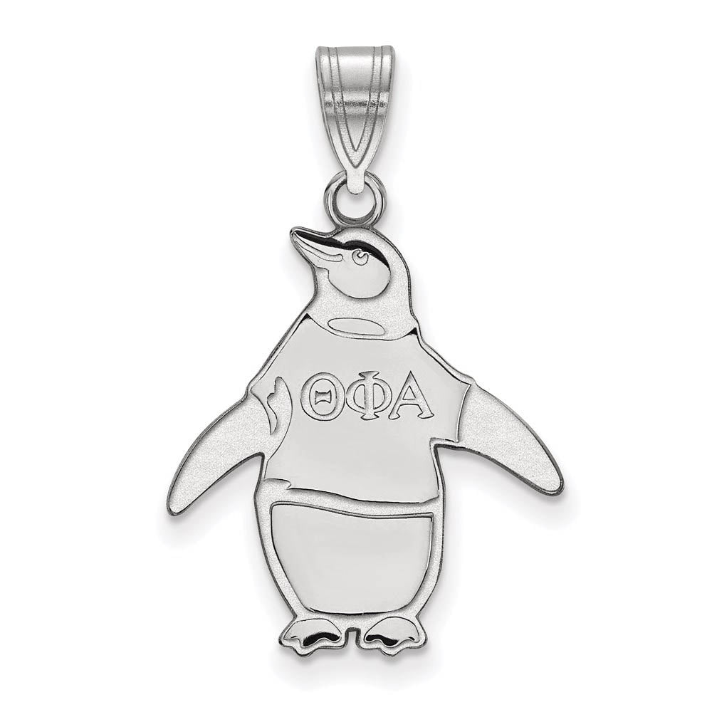 Sterling Silver Theta Phi Alpha Medium Pendant, Item P27471 by The Black Bow Jewelry Co.