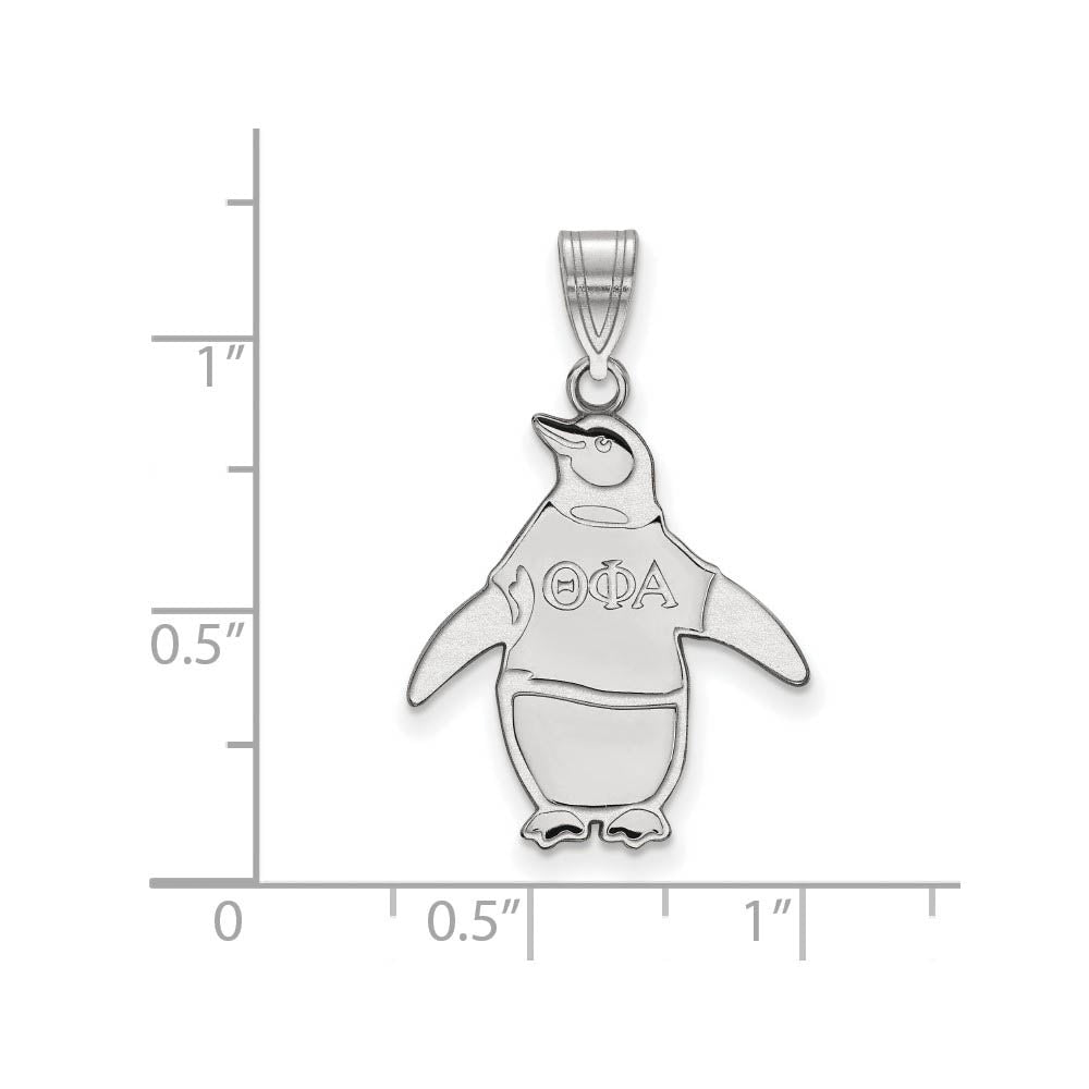 Alternate view of the Sterling Silver Theta Phi Alpha Medium Pendant by The Black Bow Jewelry Co.