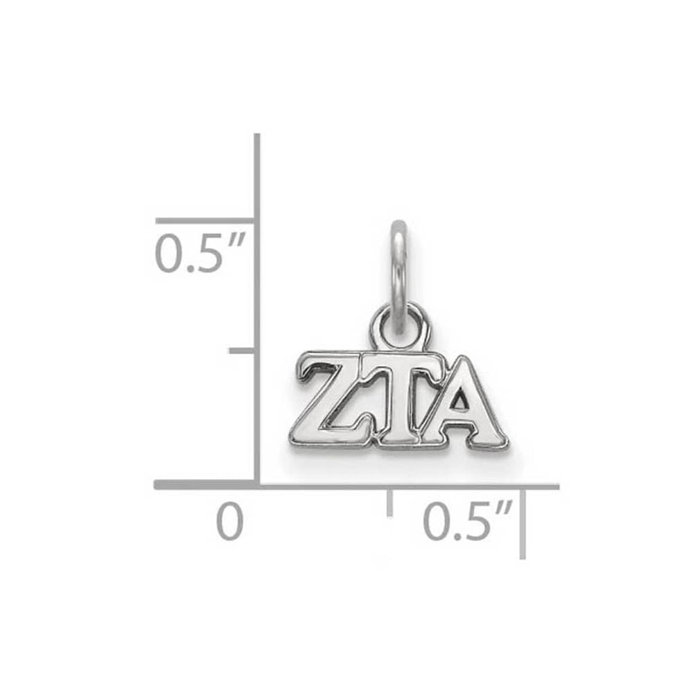 Alternate view of the Sterling Silver Zeta Tau Alpha XS (Tiny) Greek Letters Charm by The Black Bow Jewelry Co.