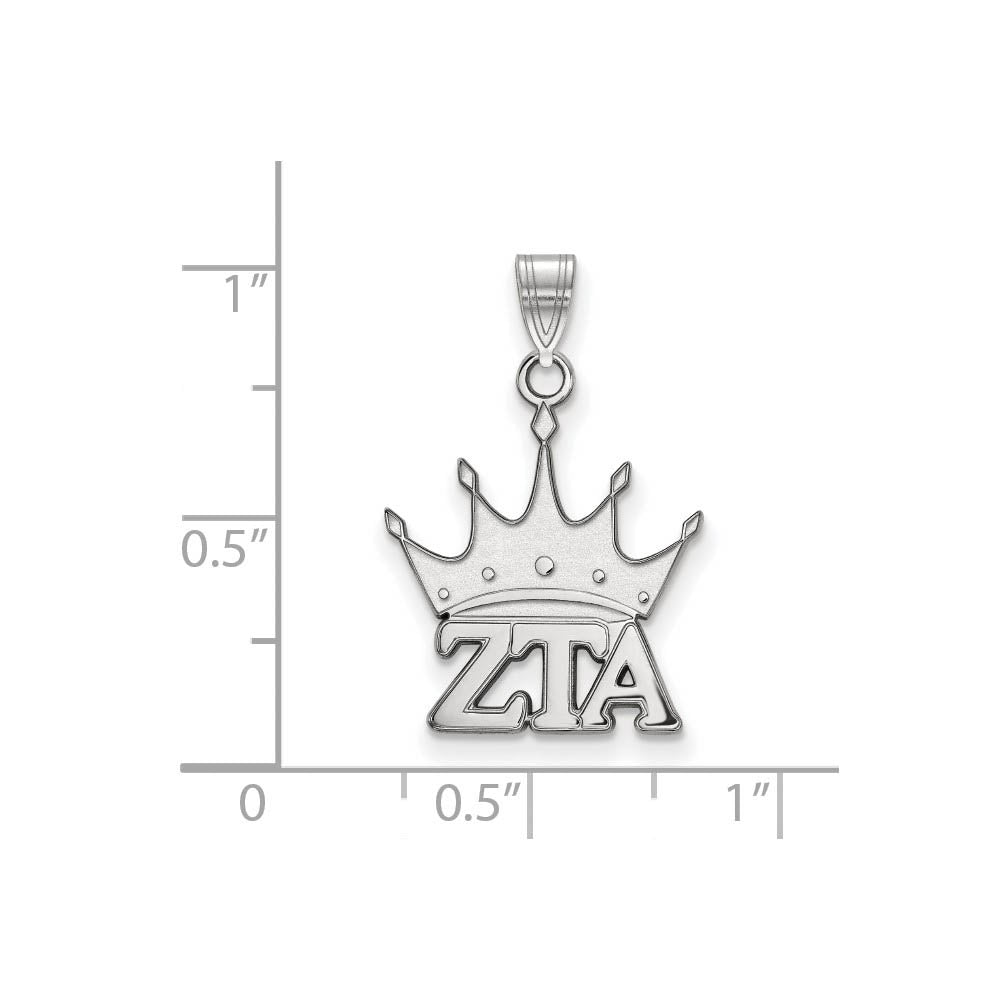 Alternate view of the Sterling Silver Zeta Tau Alpha Small Pendant by The Black Bow Jewelry Co.