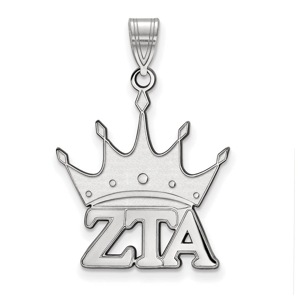 Sterling Silver Zeta Tau Alpha Medium Pendant, Item P27481 by The Black Bow Jewelry Co.