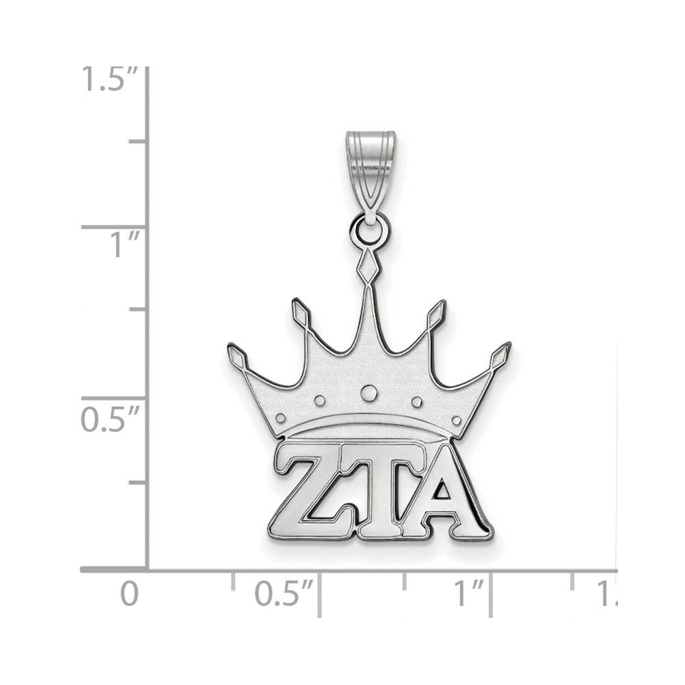 Alternate view of the Sterling Silver Zeta Tau Alpha Medium Pendant by The Black Bow Jewelry Co.