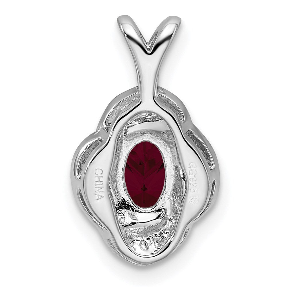 Alternate view of the Rhodium Plated Sterling Silver, Diamond & Lab Cr Ruby Pendant by The Black Bow Jewelry Co.