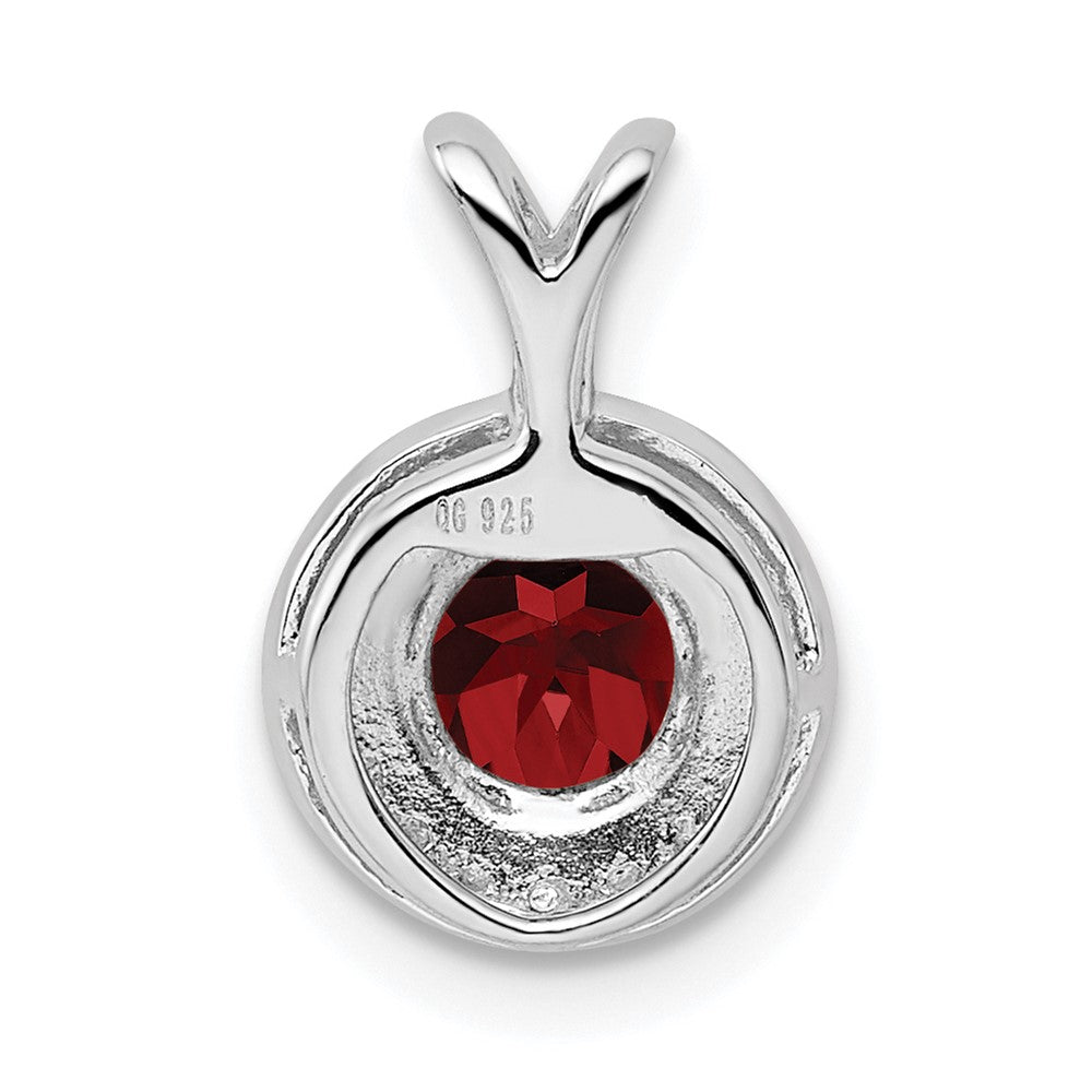 Alternate view of the Rhodium Plated Sterling Silver, Diamond, Lab Cr Ruby Pendant 10mm by The Black Bow Jewelry Co.