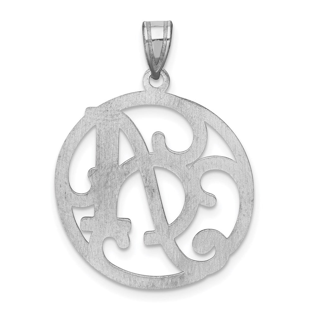 Alternate view of the Rhodium Plated Sterling Silver Fancy Script Initial A Pendant, 20mm by The Black Bow Jewelry Co.