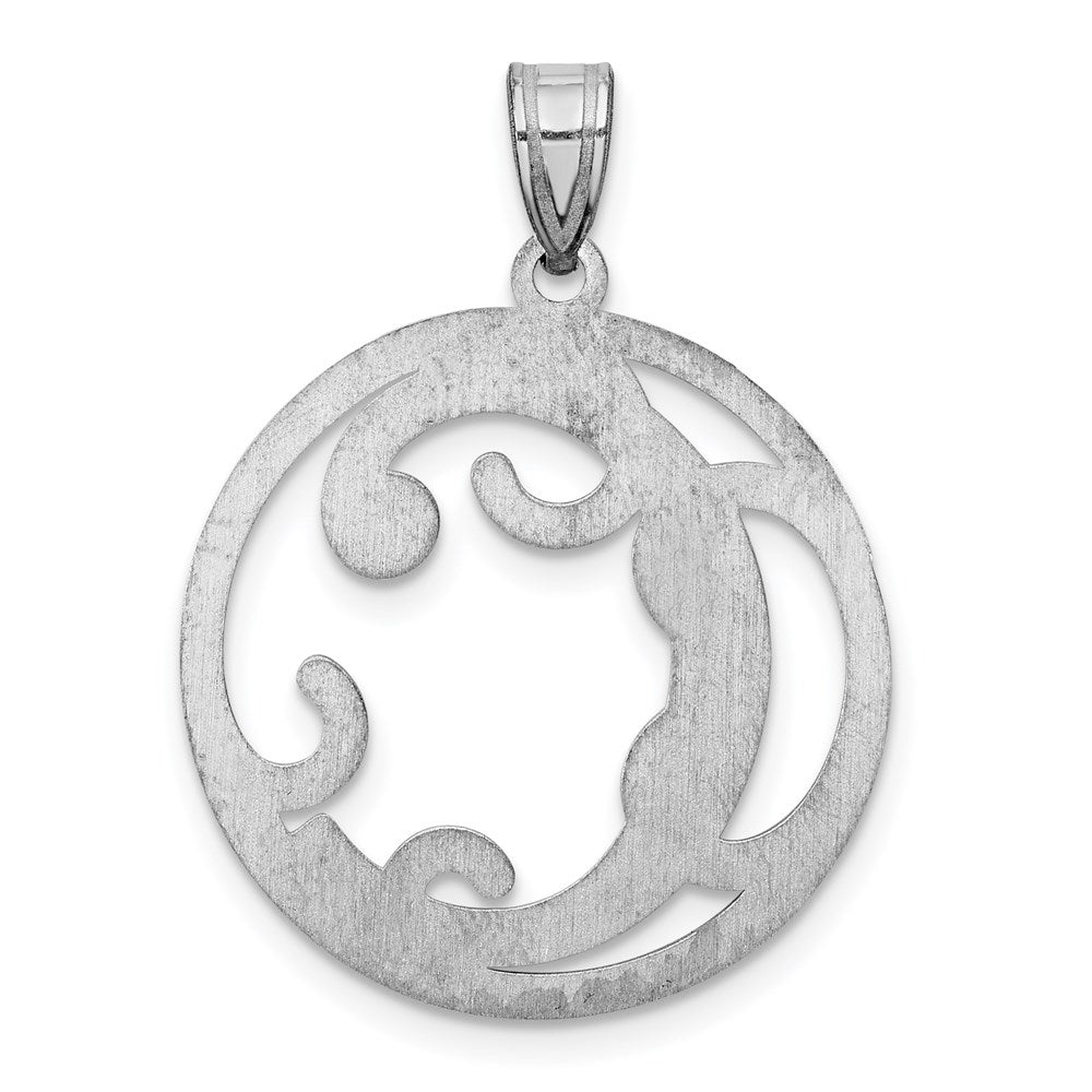 Alternate view of the Rhodium Plated Sterling Silver Fancy Script Initial C Pendant, 20mm by The Black Bow Jewelry Co.