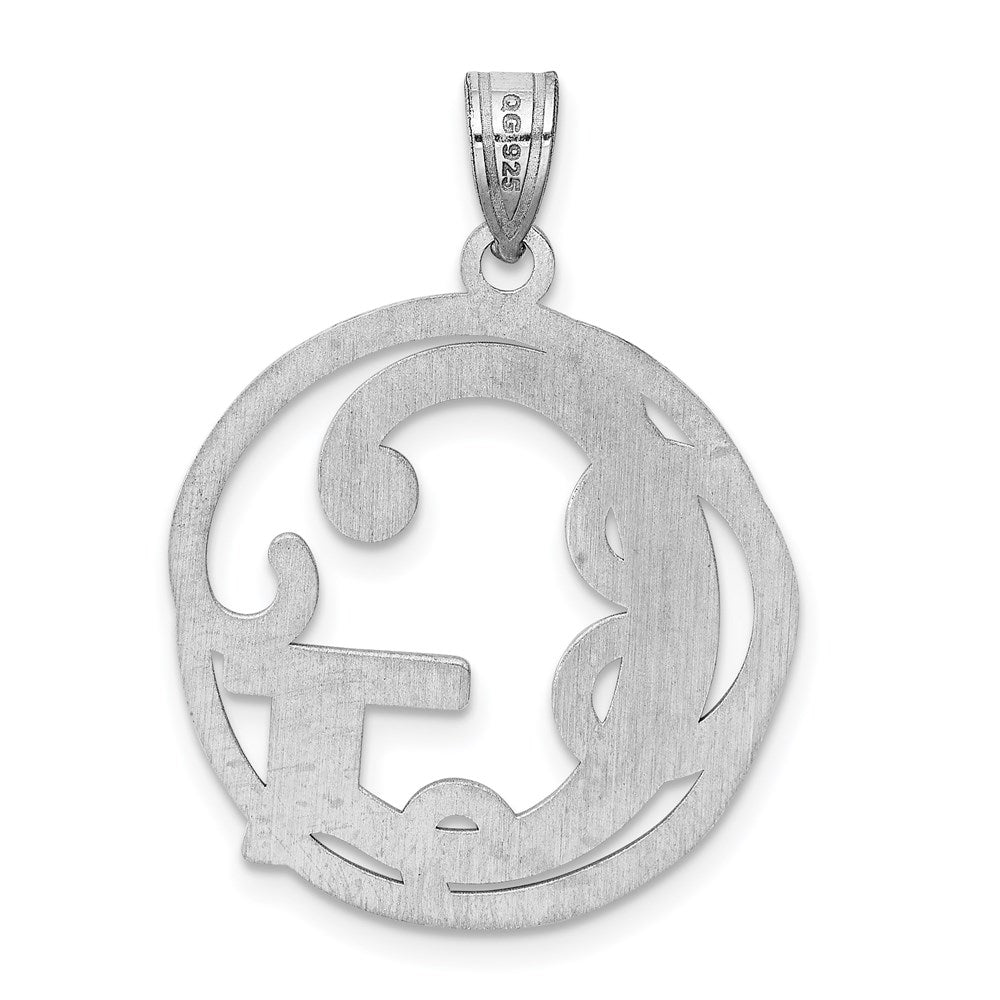 Alternate view of the Rhodium Plated Sterling Silver Fancy Script Initial G Pendant, 20mm by The Black Bow Jewelry Co.