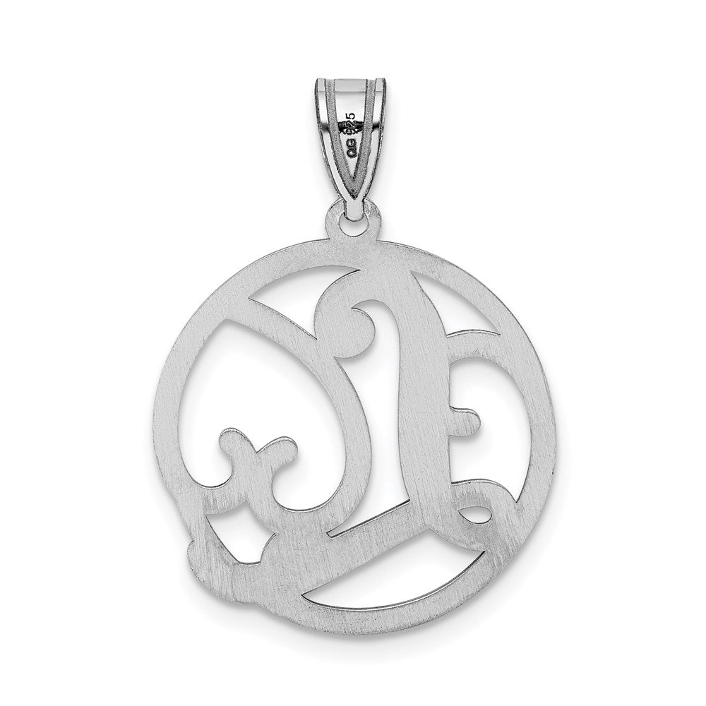 Alternate view of the Rhodium Plated Sterling Silver Fancy Script Initial L Pendant, 20mm by The Black Bow Jewelry Co.
