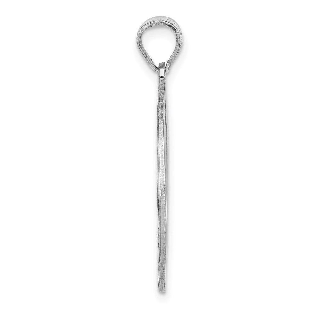 Alternate view of the Rhodium Plated Sterling Silver Fancy Script Initial P Pendant, 20mm by The Black Bow Jewelry Co.