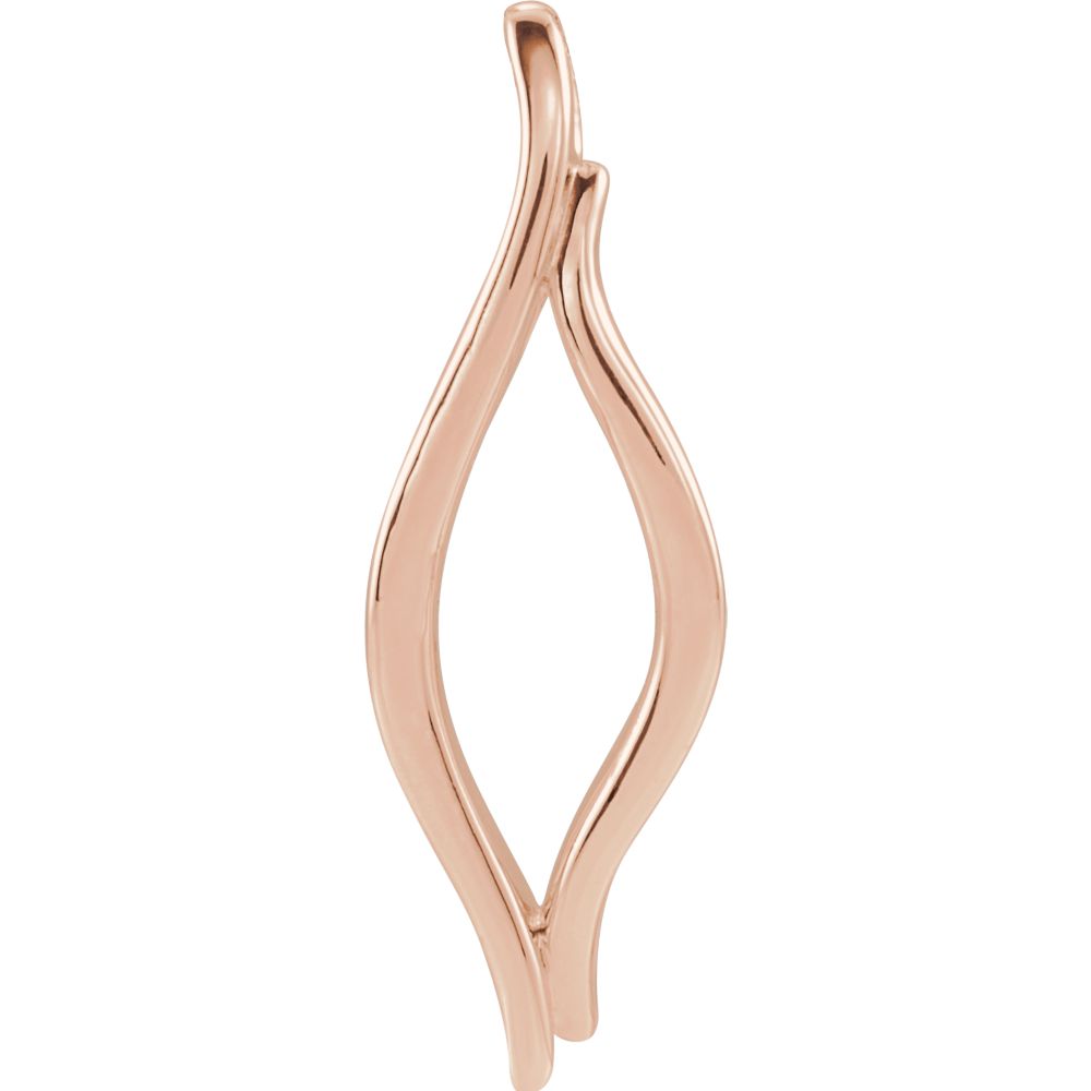 14k White, Yellow or Rose Gold Freeform Marquise Slide Pendant, 9x25mm, Item P27491 by The Black Bow Jewelry Co.