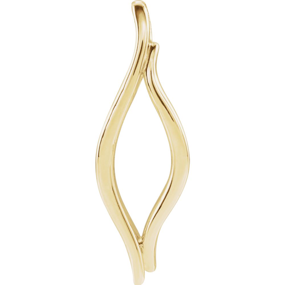 Alternate view of the 14k White, Yellow or Rose Gold Freeform Marquise Slide Pendant, 9x25mm by The Black Bow Jewelry Co.