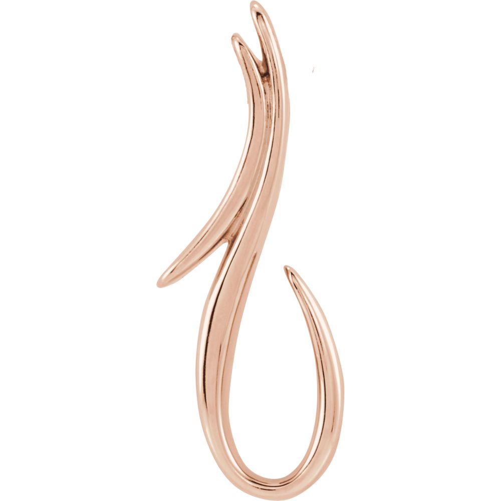 14k White, Yellow or Rose Gold Freeform Hook Slide Pendant, 7 x 20mm, Item P27492 by The Black Bow Jewelry Co.