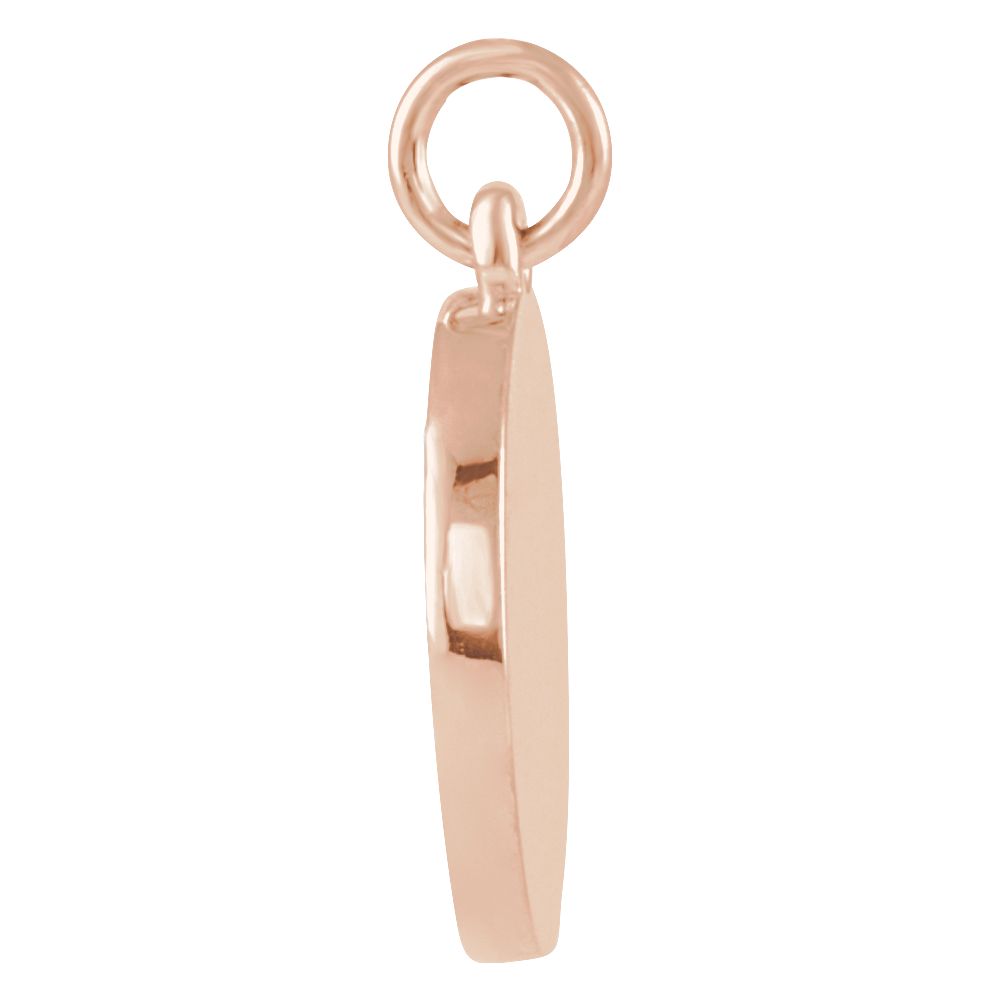 Alternate view of the 14k Rose Gold Small Starburst Disc Pendant, 11mm (7/16 inch) by The Black Bow Jewelry Co.