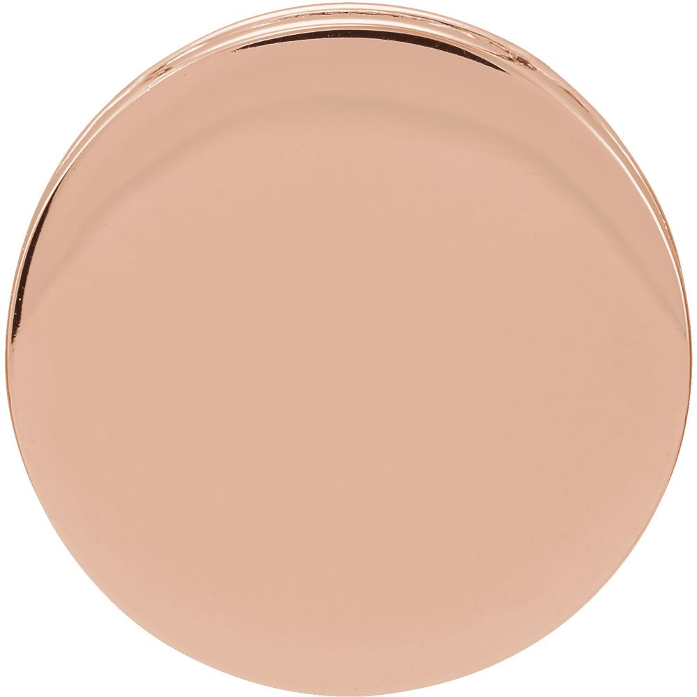 14k White, Yellow or Rose Gold Scroll Edge Disc Slide Pendant, 17mm, Item P27495 by The Black Bow Jewelry Co.