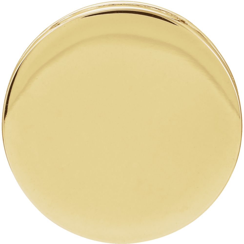 Alternate view of the 14k White, Yellow or Rose Gold Scroll Edge Disc Slide Pendant, 17mm by The Black Bow Jewelry Co.