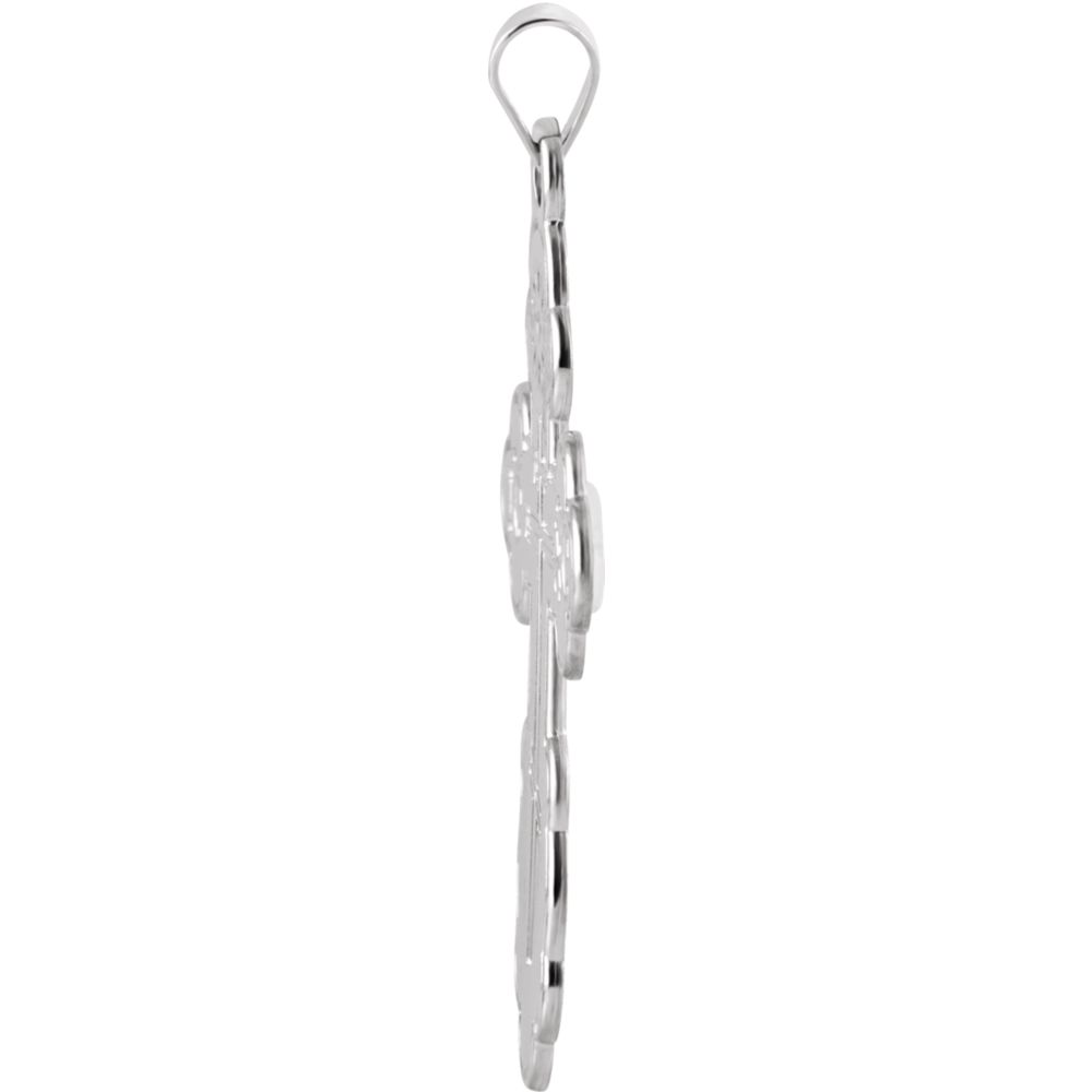 Alternate view of the 14k White Gold St. Olga Orthodox Cross Pendant, 21 x 35mm by The Black Bow Jewelry Co.