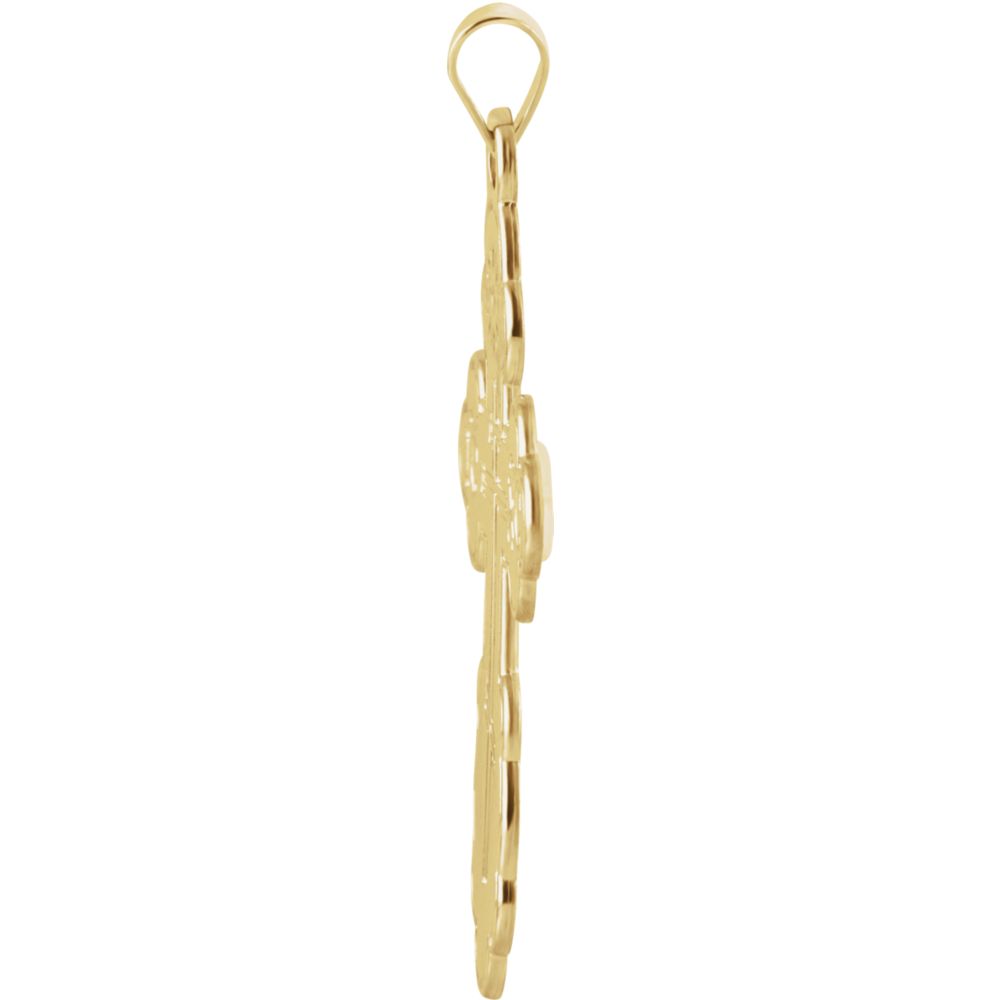 Alternate view of the 14k Yellow Gold St. Olga Orthodox Cross Pendant by The Black Bow Jewelry Co.