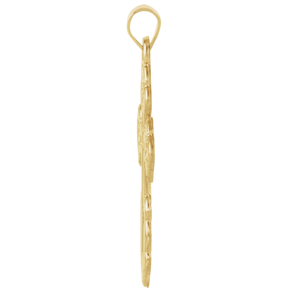 Alternate view of the 14k Yellow Gold St. Olga Orthodox Cross Pendant, 17 x 29mm by The Black Bow Jewelry Co.