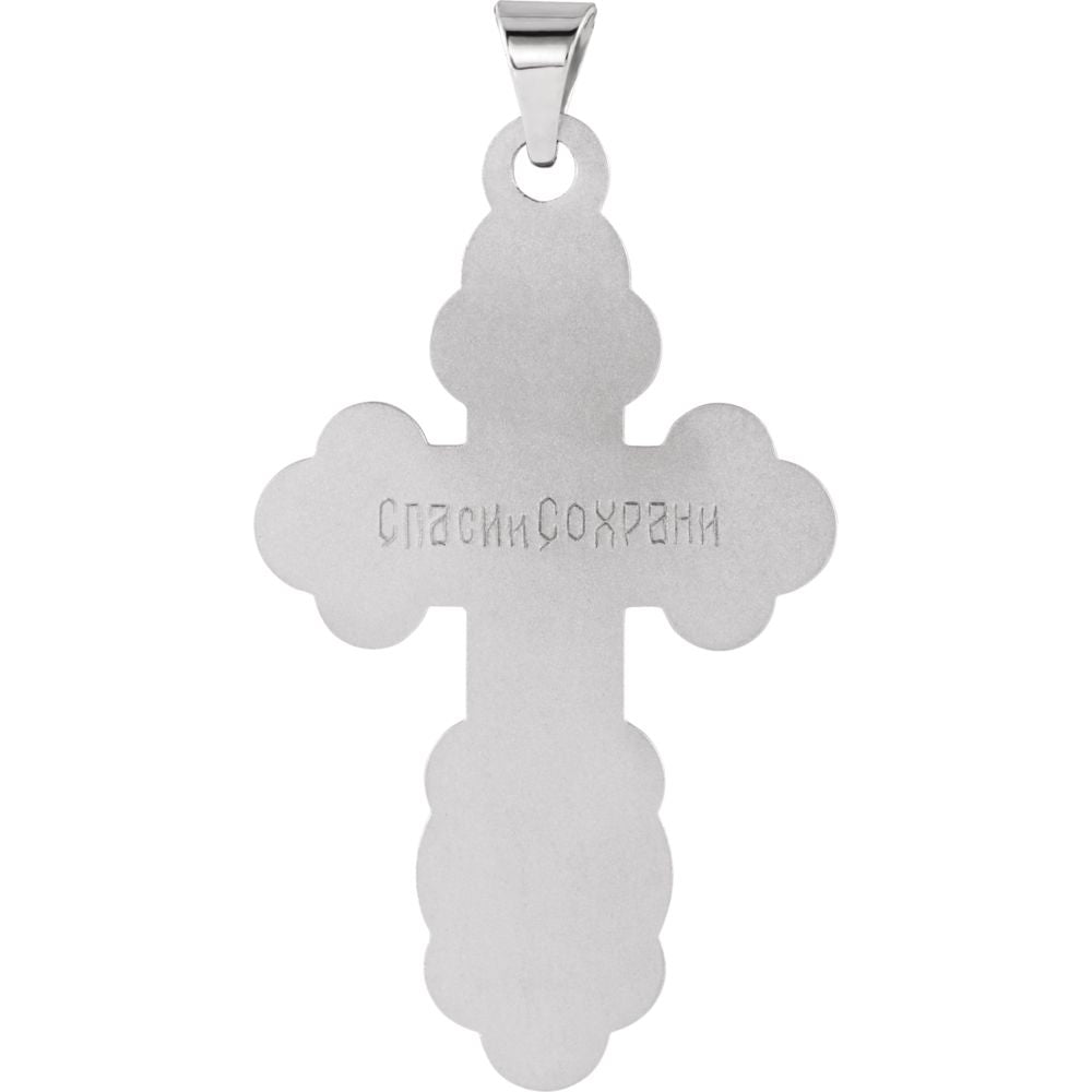 Alternate view of the Sterling Silver St. Olga Orthodox Cross Pendant, 26 x 43mm by The Black Bow Jewelry Co.