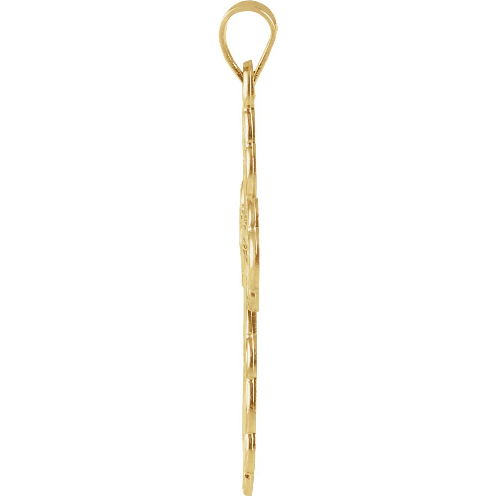 Alternate view of the 14k Yellow Gold Eastern Orthodox Cross Pendant, LG 21 x 35mm by The Black Bow Jewelry Co.