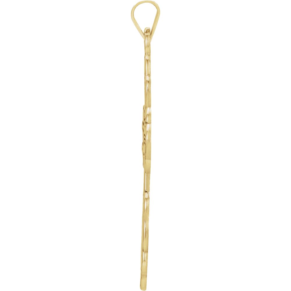Alternate view of the 14k Yellow Gold & Black Enamel Eastern Orthodox Cross Pendant, 21x35mm by The Black Bow Jewelry Co.