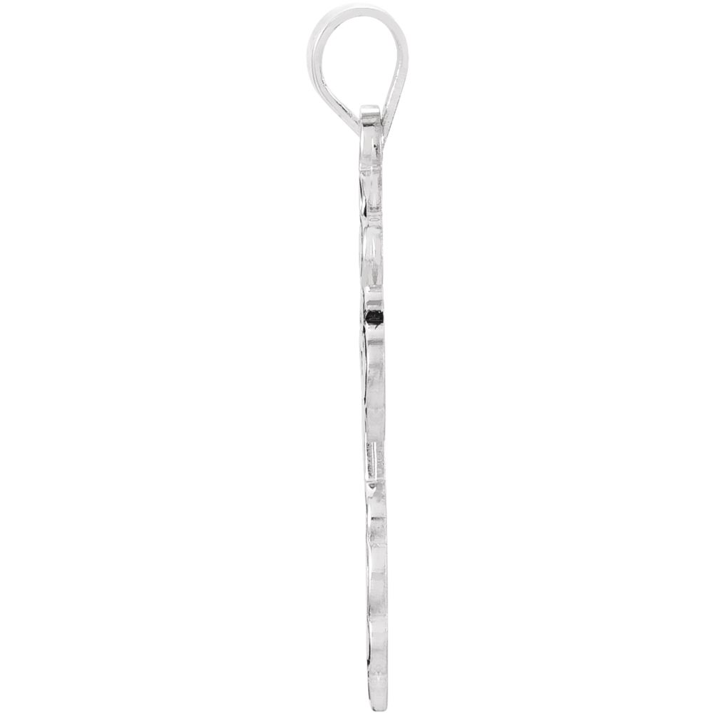 Alternate view of the 14k White Gold & Black Enamel Eastern Orthodox Cross Pendant by The Black Bow Jewelry Co.