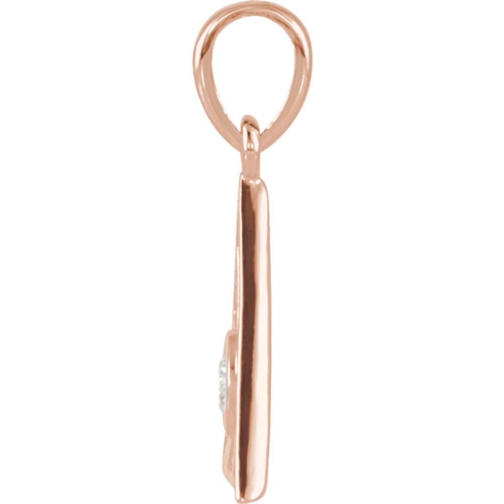 Alternate view of the 14k Rose Gold 1/10 Ct Diamond Eye of Providence Pendant, 14mm by The Black Bow Jewelry Co.