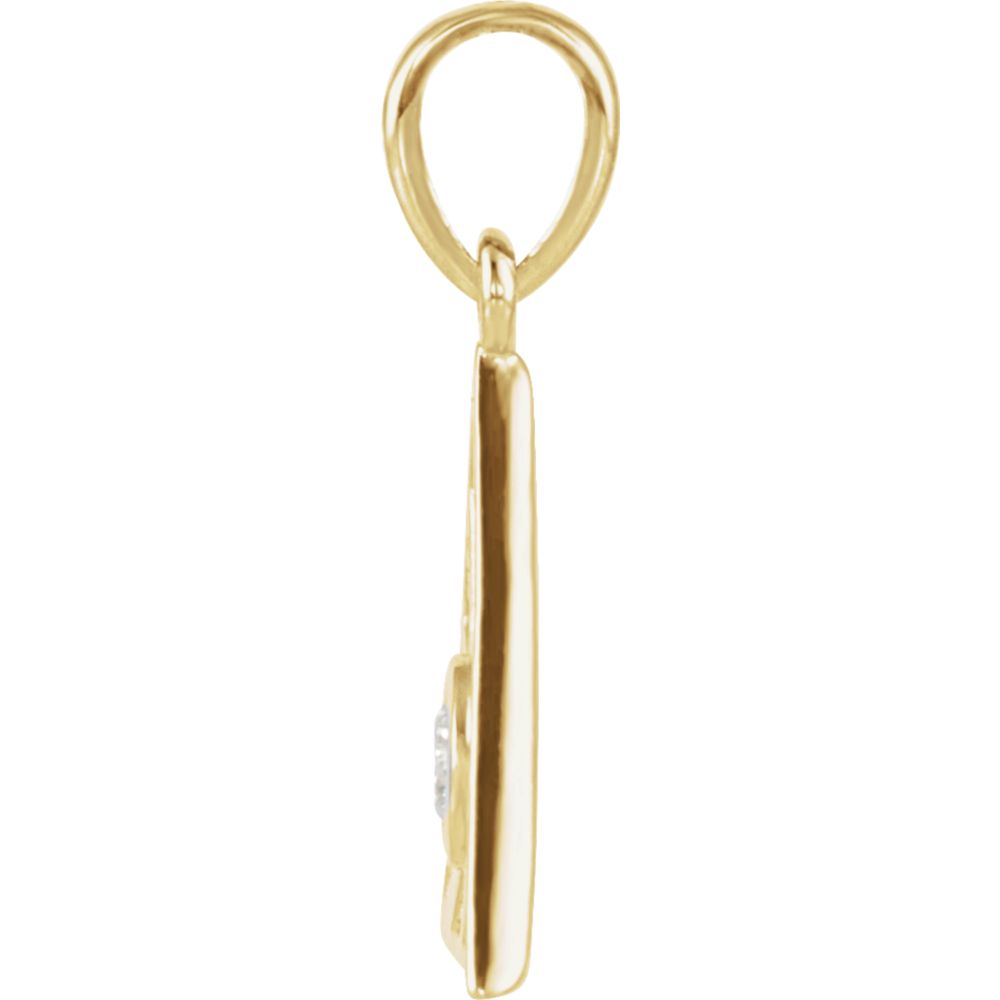 Alternate view of the 14k Yellow Gold 1/10 Ct Diamond Eye of Providence Pendant, 14mm by The Black Bow Jewelry Co.