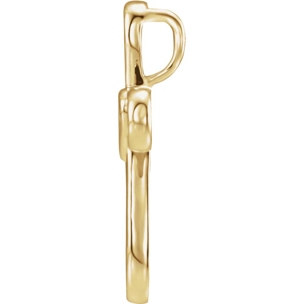 Alternate view of the 14k Yellow Gold Looped Heart Cross Slide Pendant, 17 x 20mm by The Black Bow Jewelry Co.