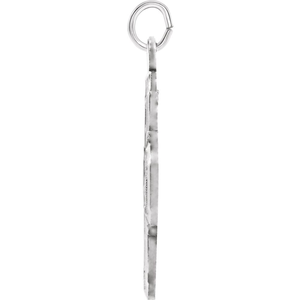 Alternate view of the 14k White Gold Four-Way Cross Medal Pendant by The Black Bow Jewelry Co.