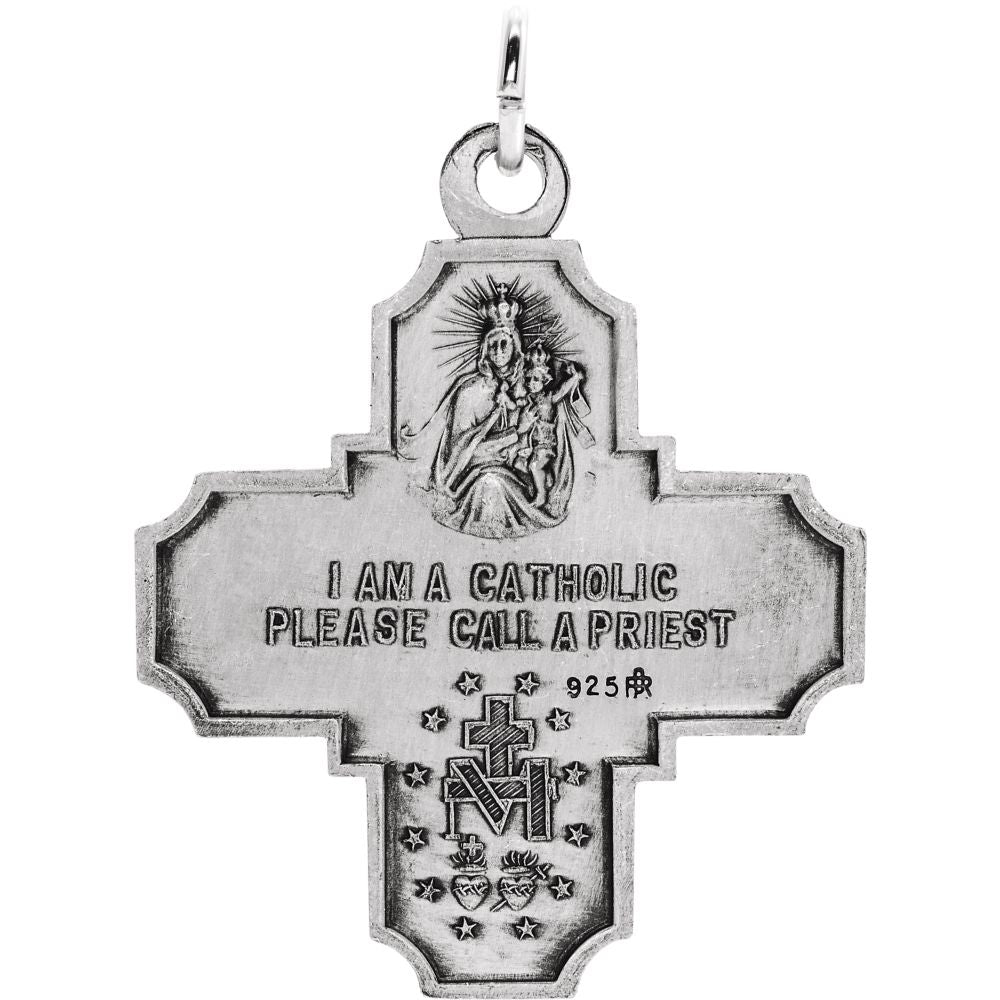Alternate view of the Sterling Silver Four-Way Cross Medal Pendant, 29 x 30mm by The Black Bow Jewelry Co.