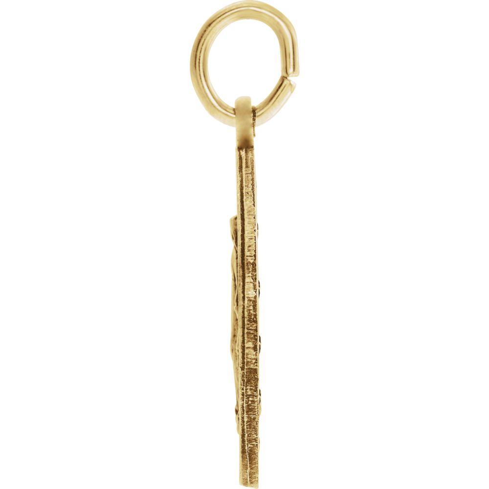 Alternate view of the 14k Yellow Gold Round Miraculous Medal Pendant, 18mm (11/16 Inch) by The Black Bow Jewelry Co.