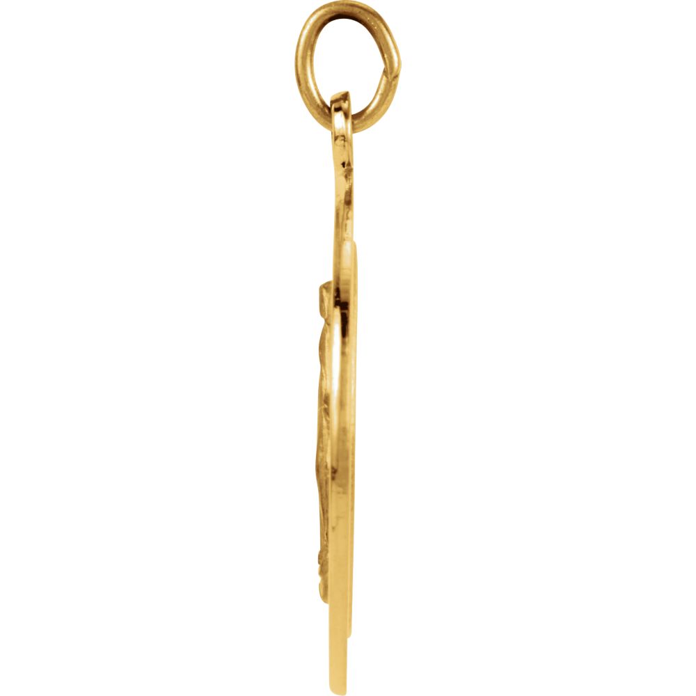 Alternate view of the 14k Yellow Gold Round Miraculous Medal Charm or Pendant by The Black Bow Jewelry Co.
