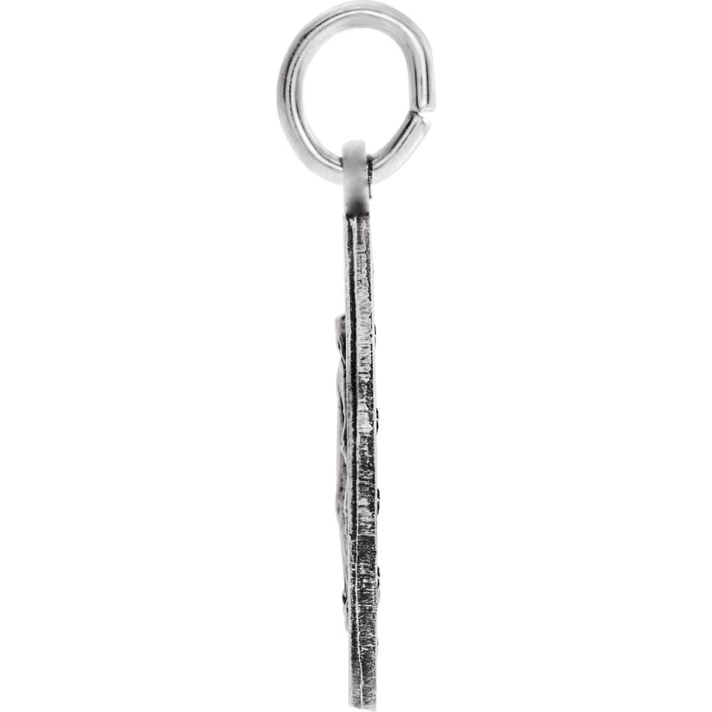 Alternate view of the 14k White Gold Round Miraculous Medal Charm or Pendant by The Black Bow Jewelry Co.